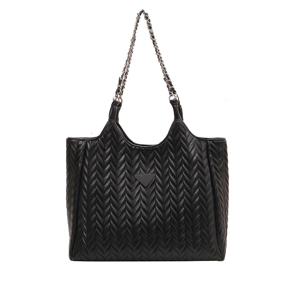 

Fashion Large Capacity Pleated Women’s Tote Bag College Students Commuting Shoulder Bags for Women PU Leather Handbag 2023