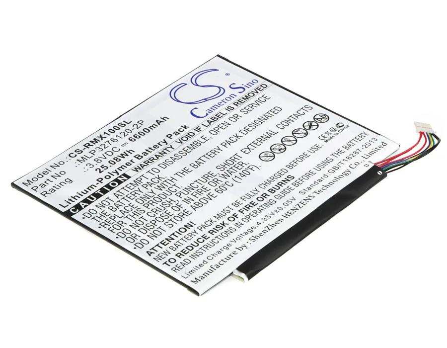 

CS 6600mAh / 25.08Wh battery for Verizon Ellipsis 10, Ellipsis 10 16GB, Ellipsis 10 XLTE, QTAIR7 MLP3276120-2P