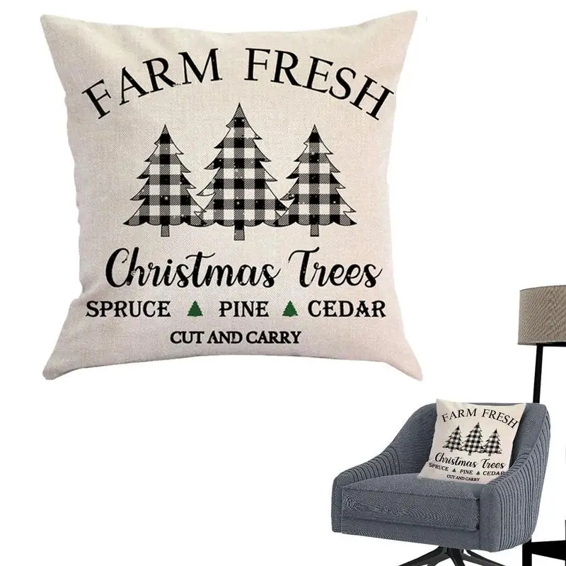 

Christmas Decorative Pillow Cover Merry Christmas Holiday Cushion Cover Christmas Cotton Linen Pillowcase For Home Holiday
