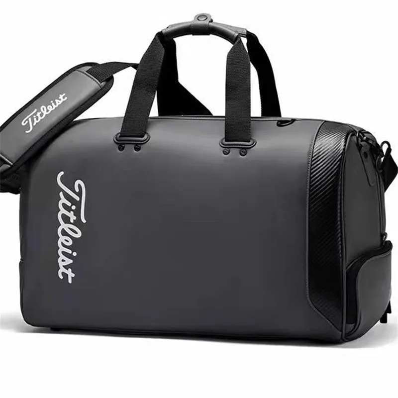 Golf Bag 2022 New PU Waterproof Clothing Bag Men Handbag Large Capacity Independent Shoe Area Sports Bags Boston Bag 45*25*27