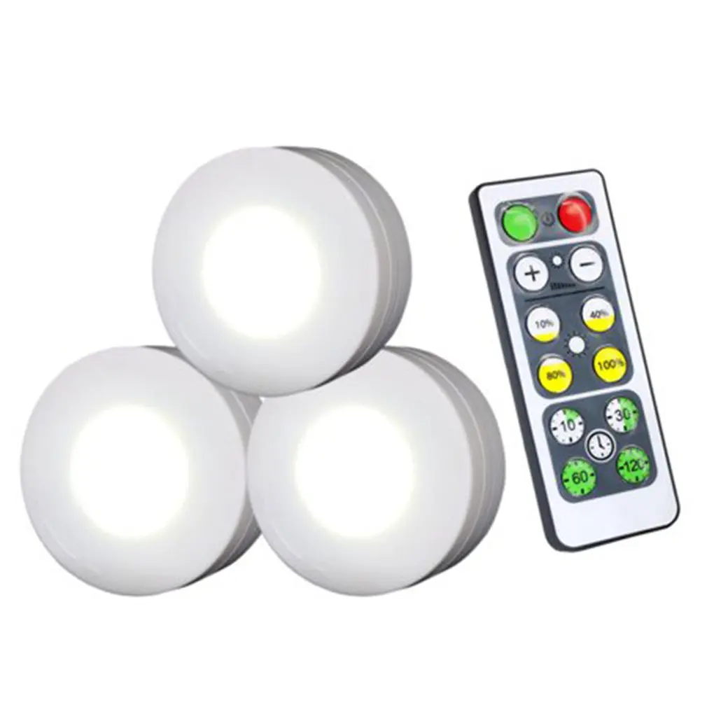 

3 шт., беспроводные фонари для шкафа с дистанционным управлением