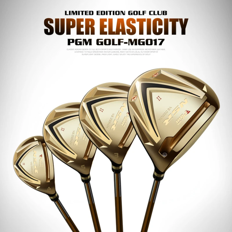 

Мужские профессиональные клюшки для гольфа PGM, модель модели 1/3/5/H, железная древесина, большой угол отскока, регулируемый, золотистый, черный, MG017