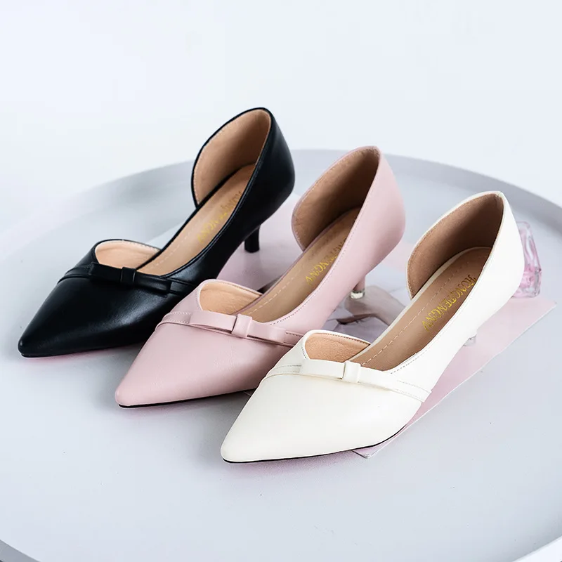 

New Style Pointed Toe And Women's Wedding Shoes Solid Color Sexy Heel Shoes Plus Small Size 33 -42