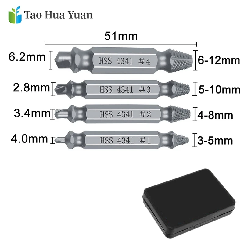 

Набор из 4 шт., экстрактор поврежденных винтов, набор центральных сверл, деревообрабатывающие инструменты, экстрактор сломанных болтов, болты, экстрактор для удаления винтов