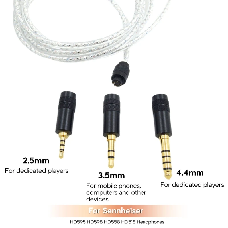 

Сменный кабель для гарнитуры, посеребренный провод для наушников HD518 HD558 HD598 HD569 HD579, улучшает качество звука