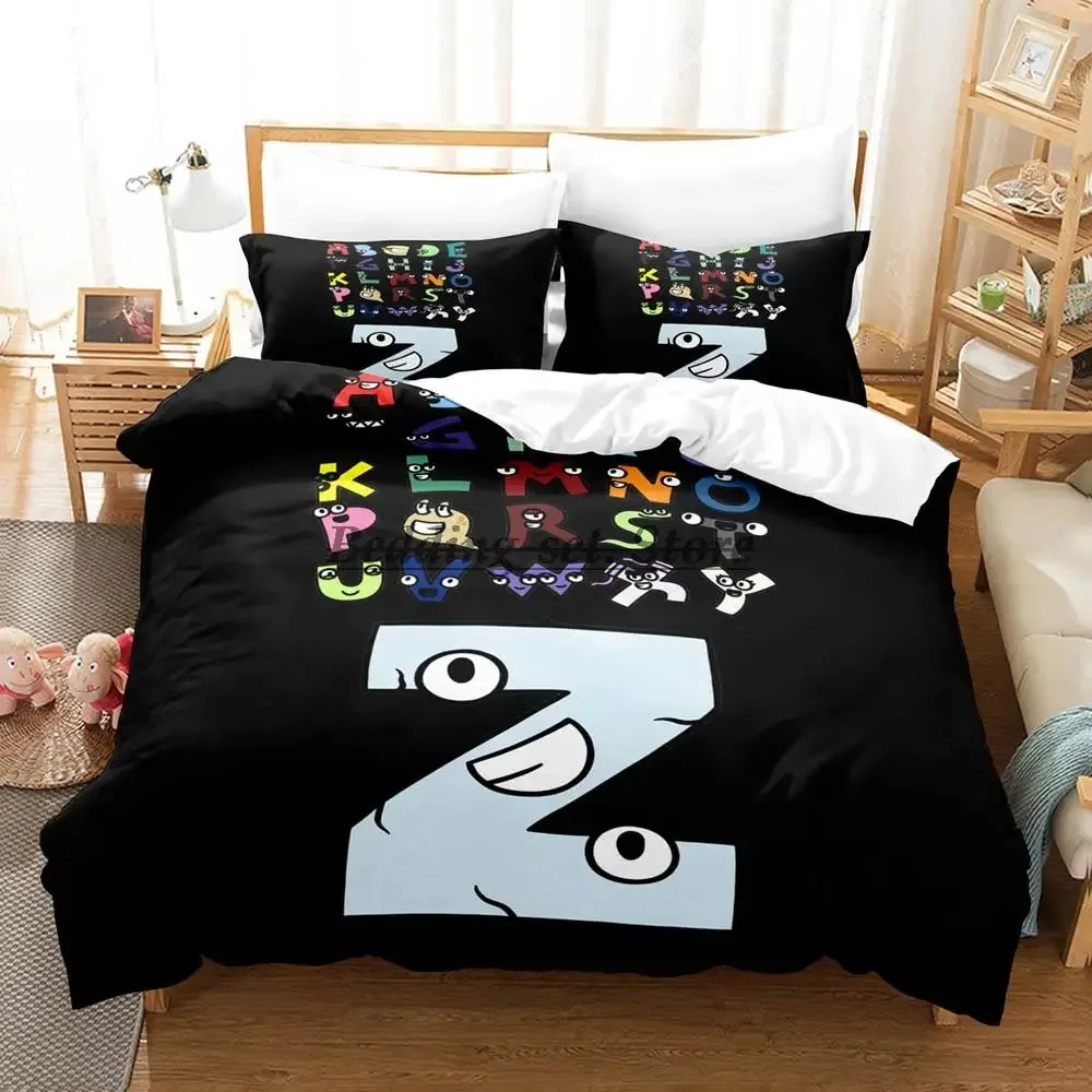 2023 Alphabet Lore Bedding Set Single Twin Full Queen King Size Bed Aldult Kid Bedroom Duvetcover Sets Anime Sheet