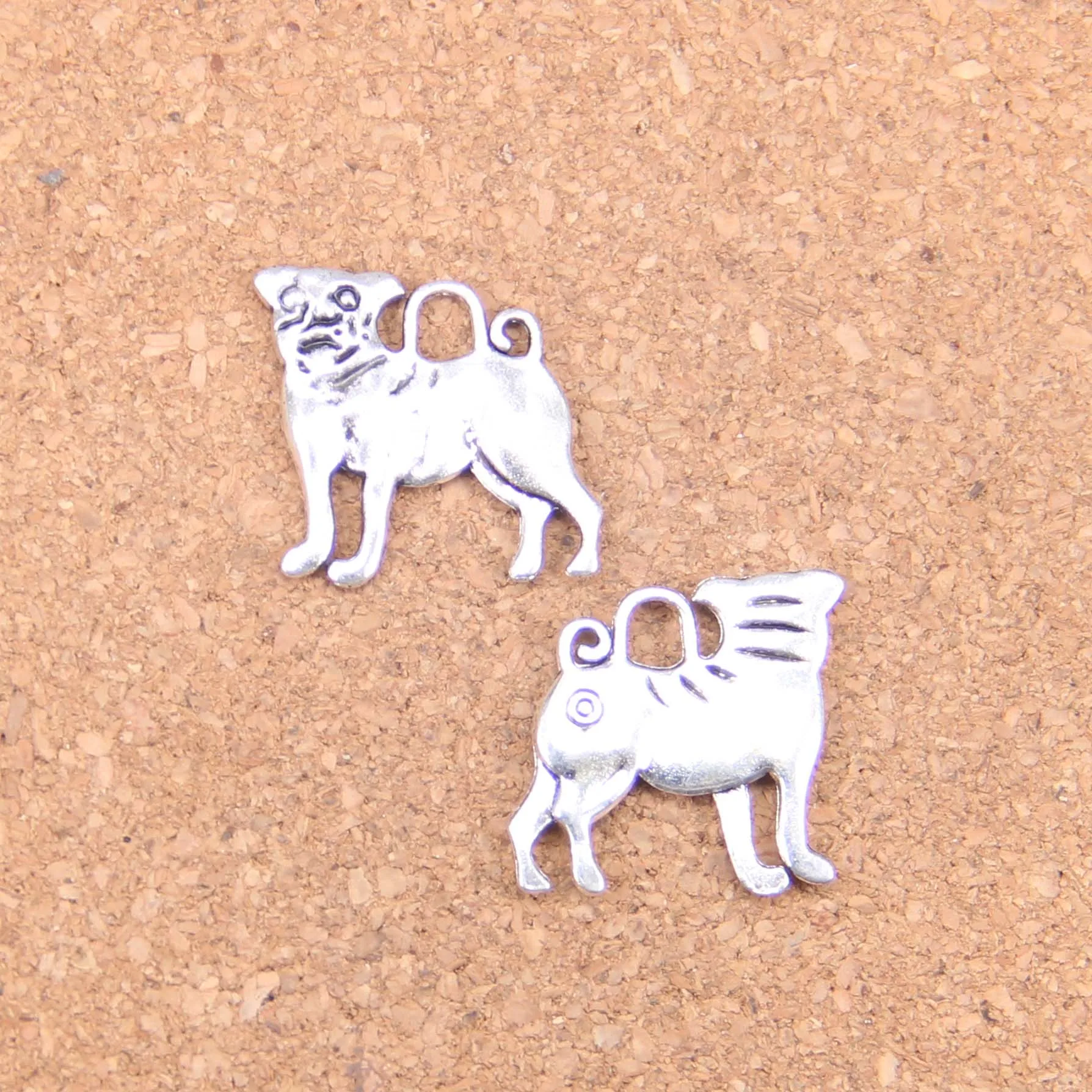 

54pcs Charms dog pug 20x22mm Antique Pendants,Vintage Tibetan Silver Jewelry,DIY for bracelet necklace
