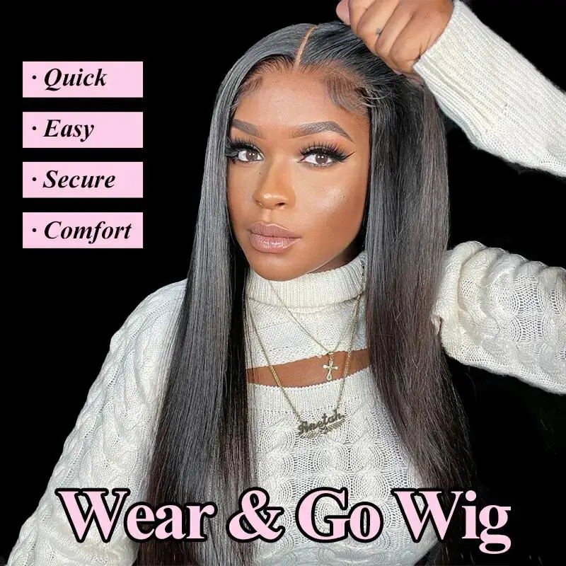 3 Mins Wear & Go 100% Hd Lace Frontal Glueless Lace Front Human Hair Wigs For Women Straight Lace Front Wig Virgin Hair 30 Inch