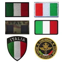italy flag hookloop embroidered patches insignia army military tactical badge patches for clothing