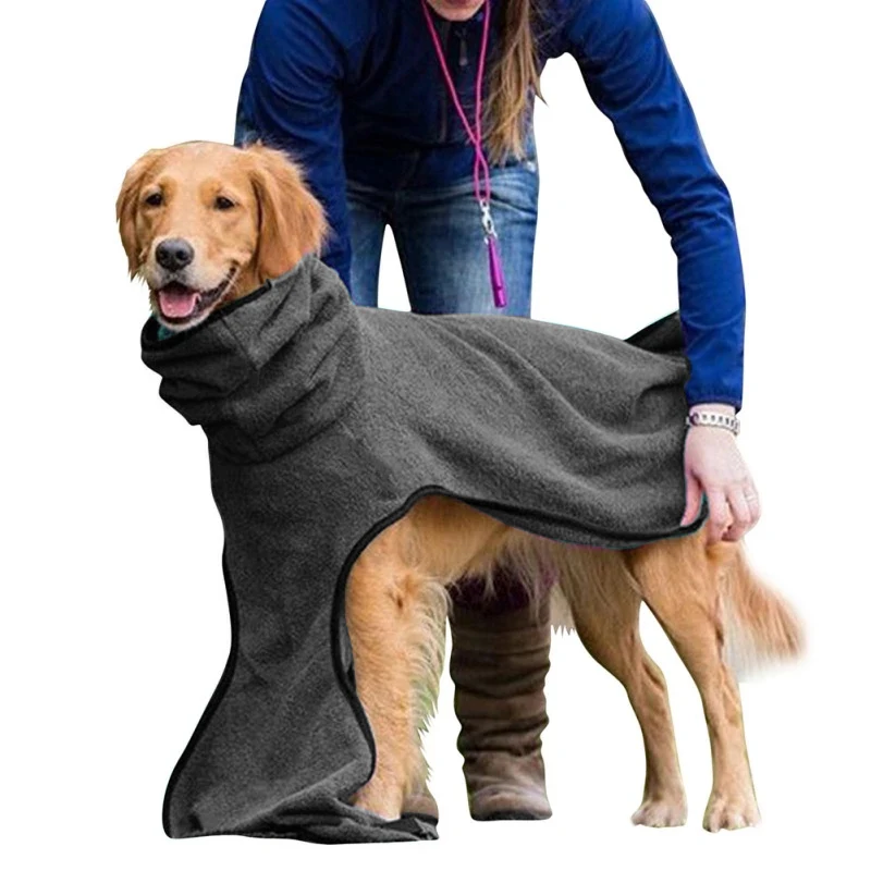 YOKEE-Albornoz para perro, bata de baño suave ajustable, abrigo de secado para mascotas, toalla absorbente para perros grandes, medianos y pequeños, secado súper rápido