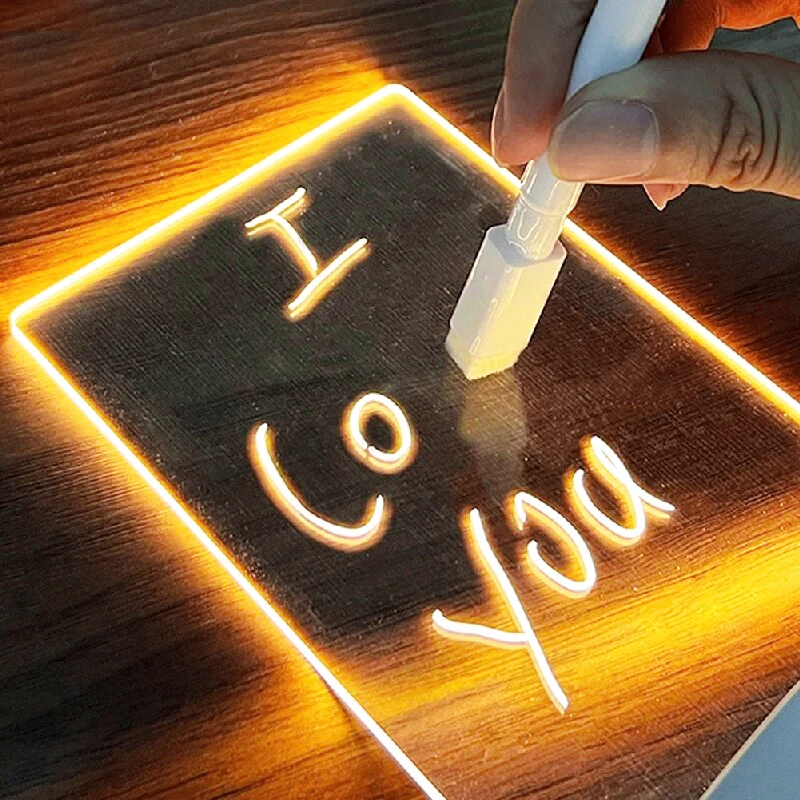 

Креативный светодиодный ночник, доска для заметок, USB доска для сообщений, праздничный светильник с ручкой, подарок для детей, украшение для ...