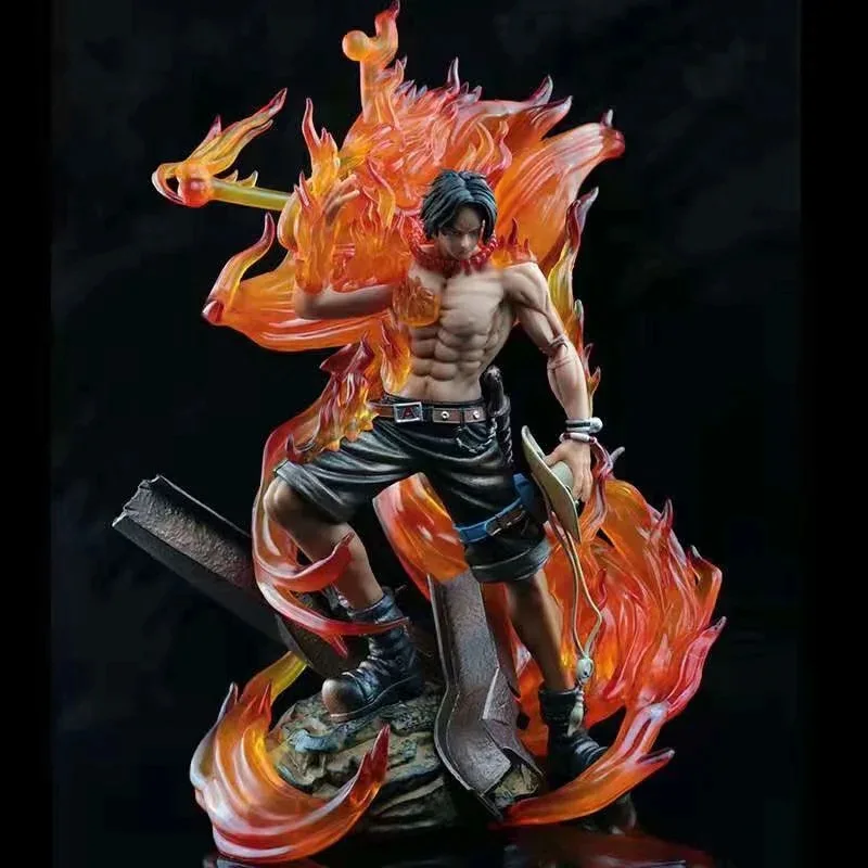 

Anime One Piece Portgas D Ace MAX Ace War on top light scene statue GK action figure Decoration model Toys kid gifts Collection