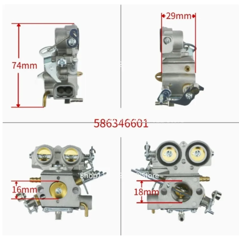 Фото Комплект карбюратора 586346601 для кусторезов Husqvarna 253R, 253RB, 253RJ, 553RS, 553RBX №2