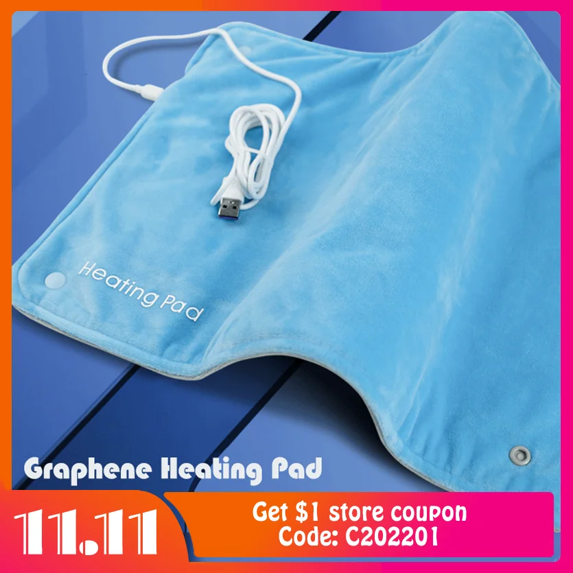 

Graphene Heating Pad USB Charging Gift Blanket Physiotherapy Blanket 5v Low Voltage Power Saving Waterproof Safety Random Color