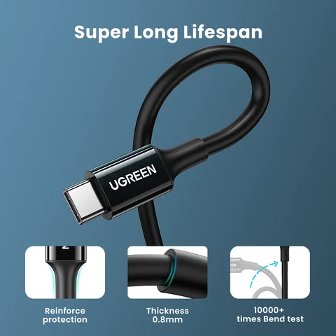 Кабель UGREEN с USB C на USB C, 100 Вт, 5 А, 100 Вт