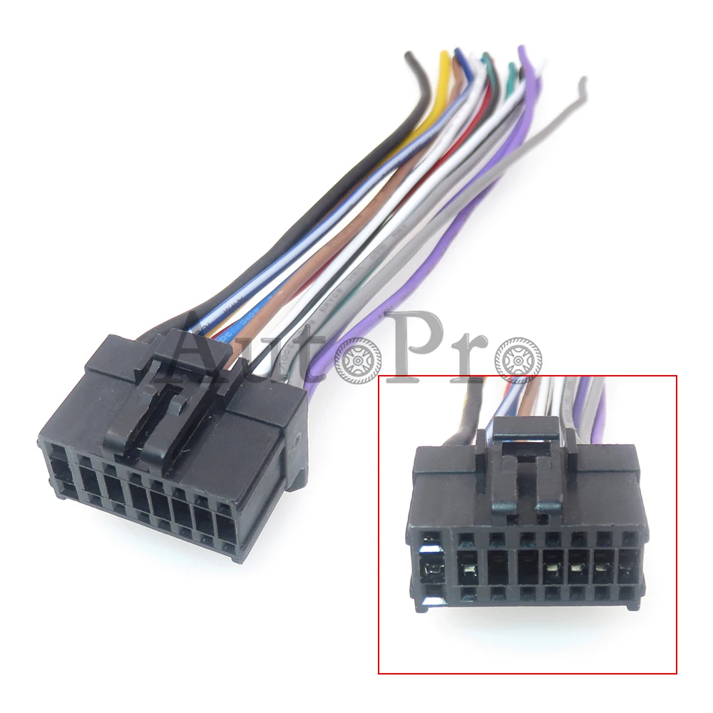 

1 комплект, 16 отверстий, автомобильный разъем ISO для Pioneer 1500 2200, автомобильное стерео радио, CD, DVD, гудок, провод, адаптер, универсальный штекер