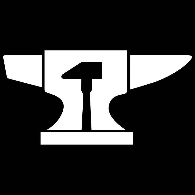 

Наковальня и ковальник, автомобильные наклейки, персонализированные водонепроницаемые наклейки на окна автомобиля из ПВХ, черные/белые, 13 см * 6 см