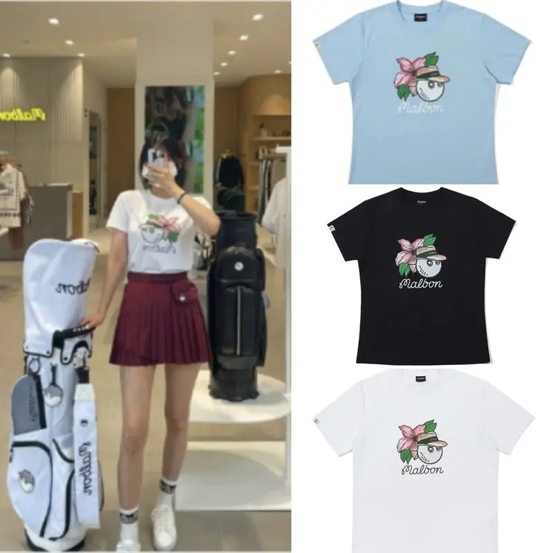 

Golf clothing men and women couples with the same short-sleeved T-shirt cute print comfortable soft top