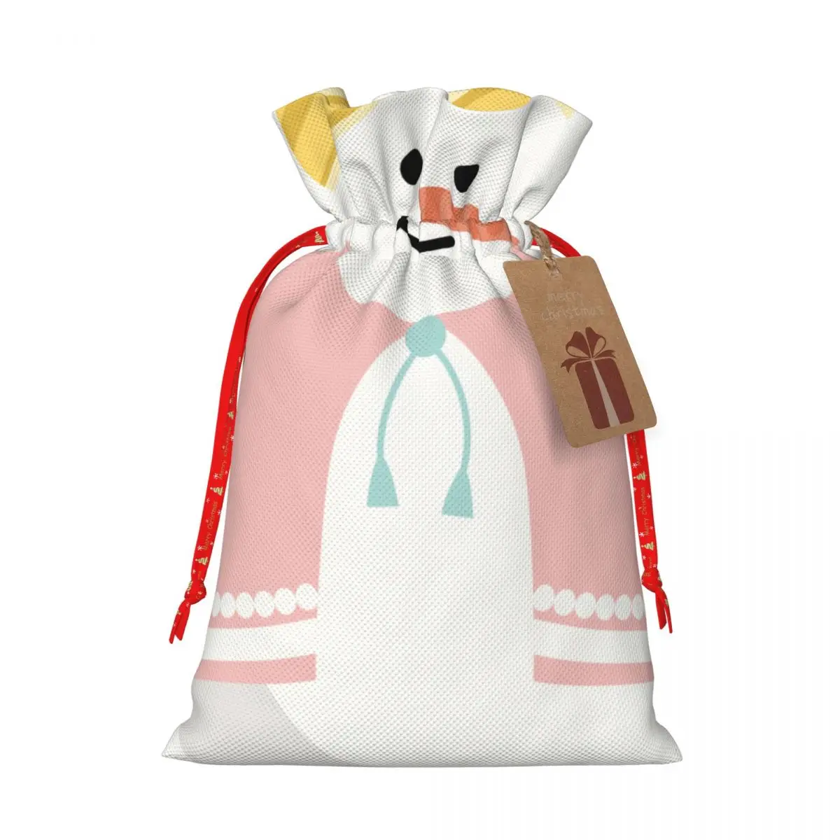

Burlap Christmas Gift Bag Jewelry Packaging Bags Wedding Party Decoration Drawable Bags Snowman