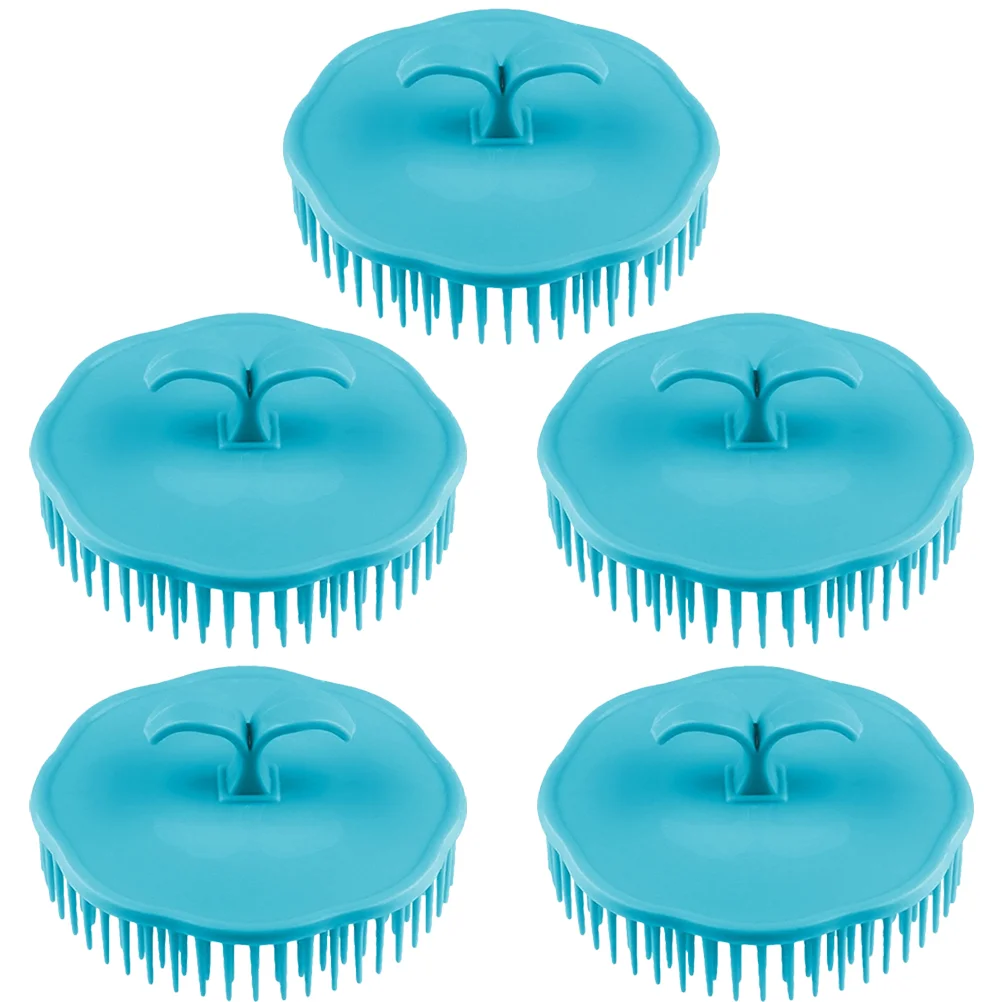 

5PCS Plastic Hair Shampoo Brush Hairdressing Combs Round Hair Cleaning Brush Portable Scalp Brush Antipruritic