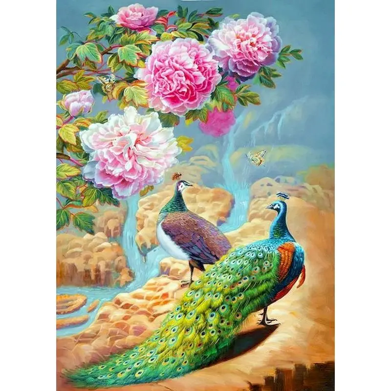 

GATYZTORY Frame Painting By Numbers Peacock Oil Paint Kit HandPainted DIY Gift 60x75cm Picture On Canvas Home Decor Wall Art