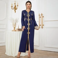 caftan marocain muslim djellaba abaya dubai turkey gold ribbon maxi dresses for women kaftan robe arabe jelaba femme musulman