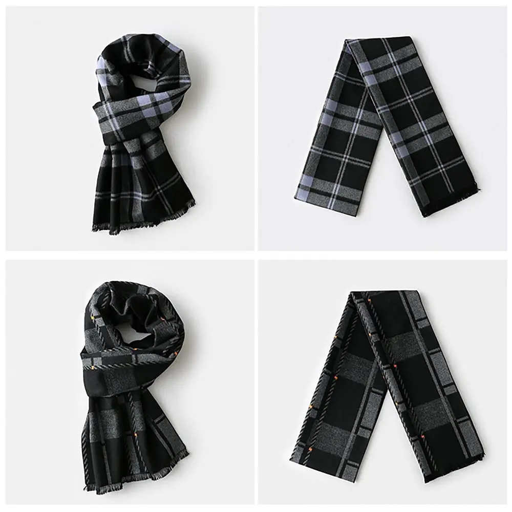 Модный кашемировый шерстяной вязаный шарф зимний теплый универсальный