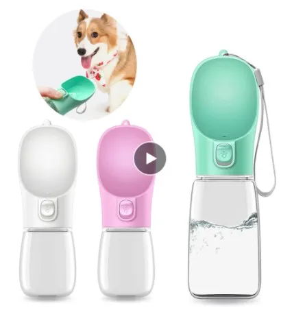 

Dog Water Bottle Portable Travel Pet Drinker Leak Proof Dog Bowl Food Cat Fountain Outdoor Walking Drinking Bottle Dogs Feeder