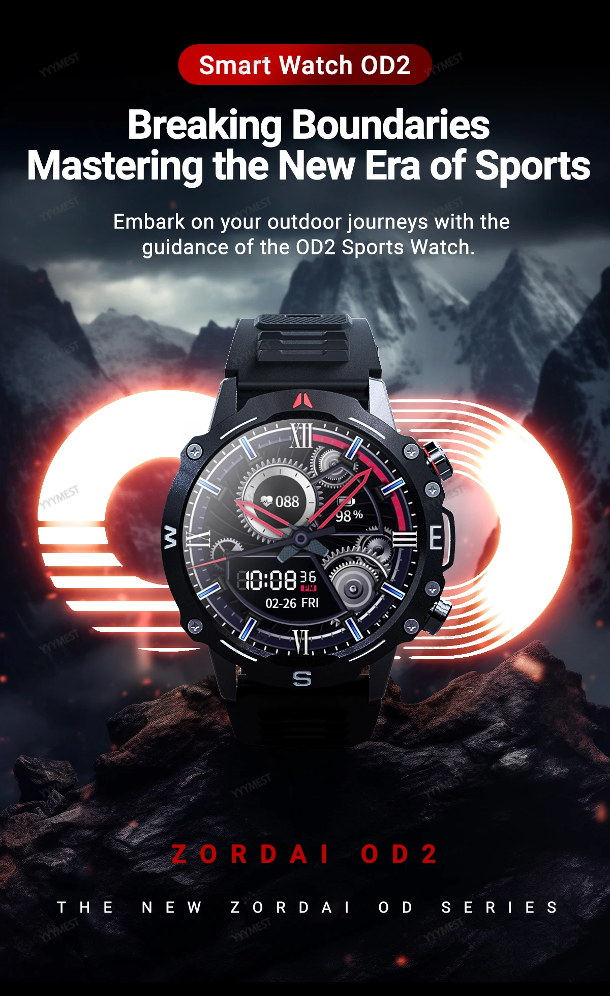 

Men's Smart Watch Compass GPS Movement Track NFC Weather AI Voice Assistant 159 Sports Modes 1.5" Outdoor Adventure SmartWatch