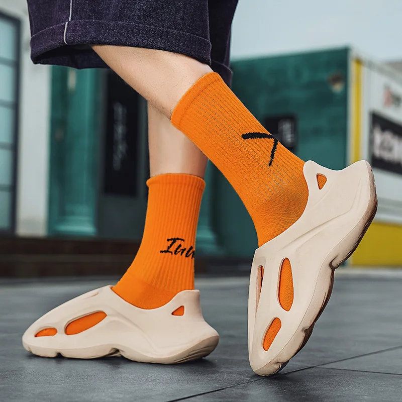 Shevalues New Women Sport Sandals Summer Thick Bottom Slippers Men Outdoor Fashion Clogs Unisex Soft EVA Hollow Beach Slides