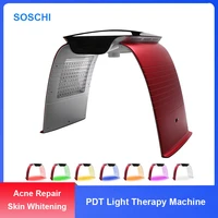 2022 newest pdt led light therapy facial machine photodynamic skin rejuvenation beauty device face steam hot and cold nano spray