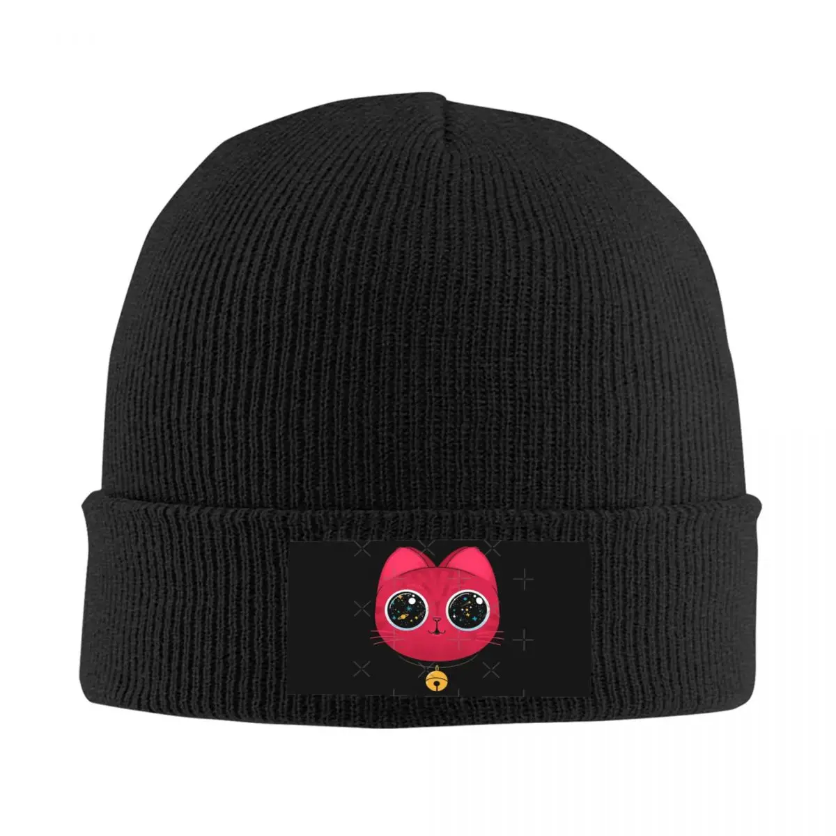 

Universe Cat's Eyes Knitted Hat Velvet Applique Soft Valentine's Day Gift