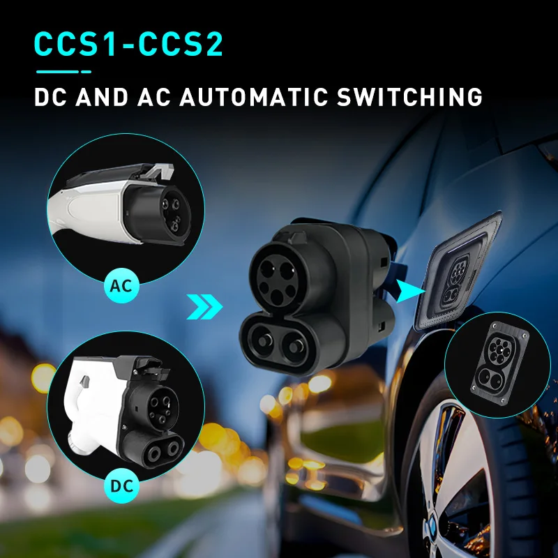 Фото SUSUTOO CCS1 to CCS2 AC DC 1000V 250A CCS1 to CCS2 Разъемы для зарядки Адаптер Разъем EVCharger АдаптерАвтомобильные аксессуары №1