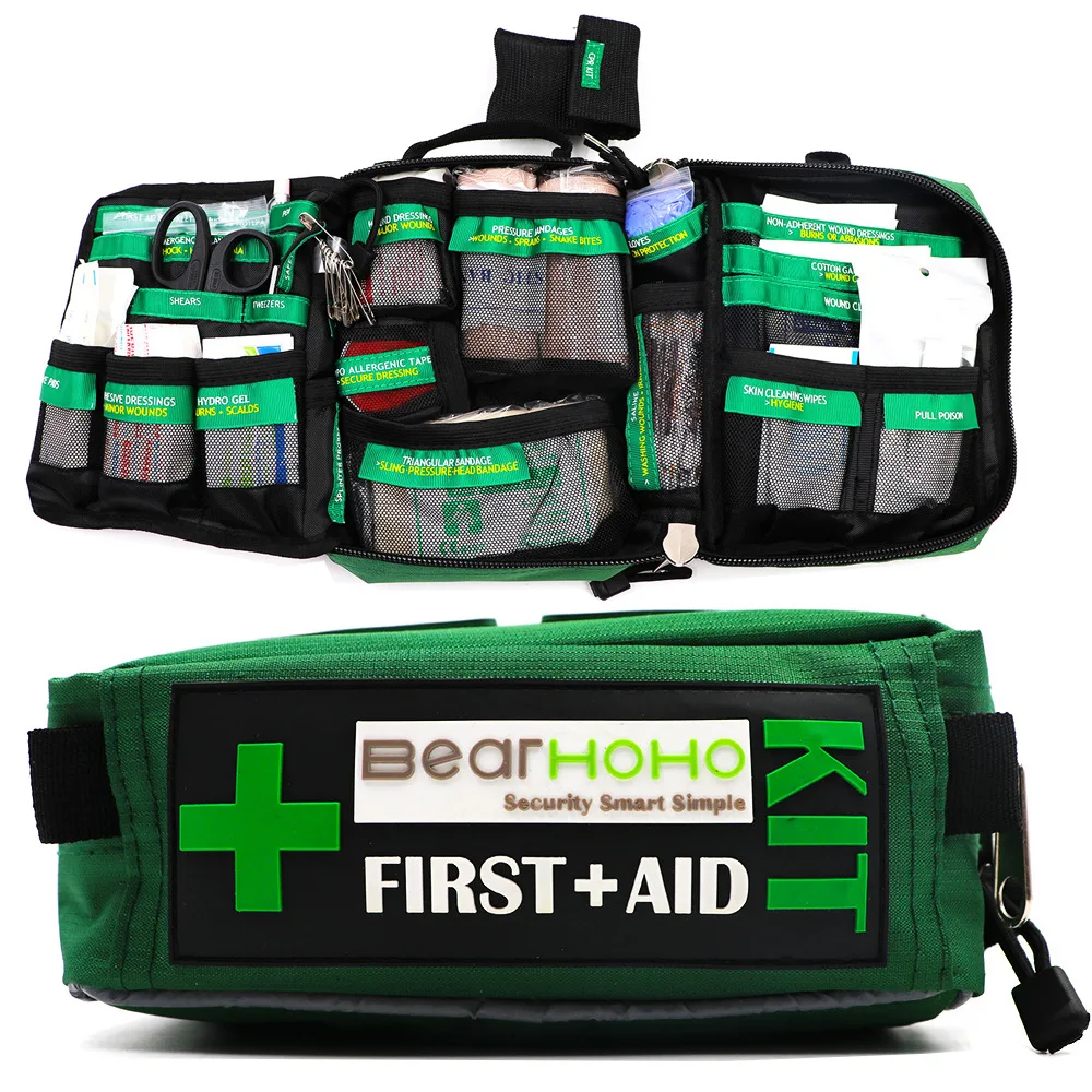 

New Handy First Aid Kit Bag 165-Piece Lightweight Emergency Medical Rescue Outdoors Car Luggage School Hiking Survival Kits