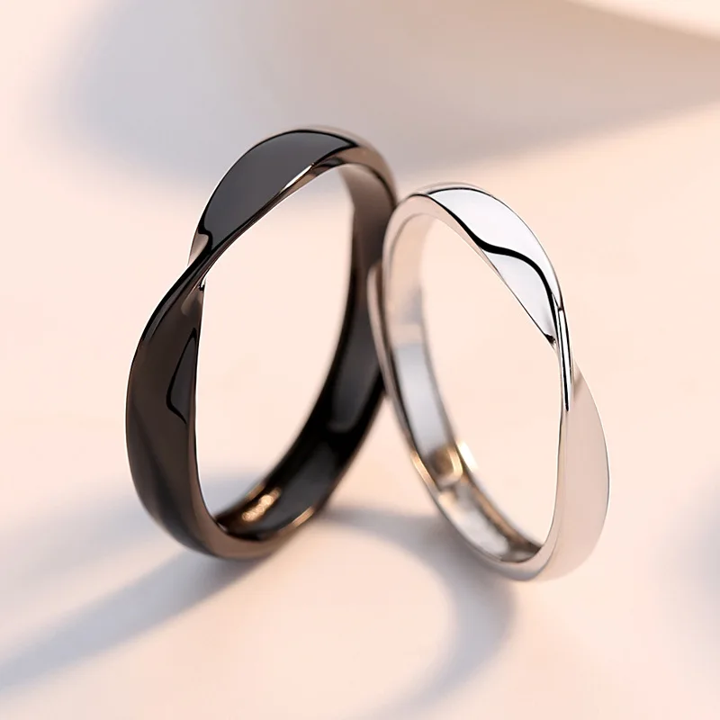 

NUOBING Minimalist 4mm Mobius Couple Pairing Ring New 2022 Twist Mobius Wedding Ring Infinite Love Gitfs