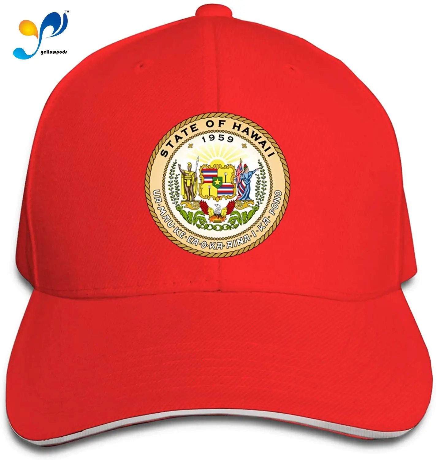 

Seal of The State of Hawaii Sandwich Cap Man's Woman's Cap Free Regulating