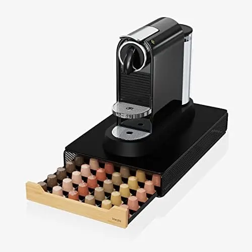 

PodStash™ - Coffee Pod Storage Drawer/Holder/Compatible with Nespresso Pods, 60 capacity (White) Coffee grinder Espresso machi