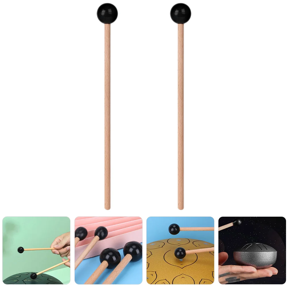 

2 Pcs Drumsticks Concert Mallet Percussion Mallets Wood Handle Hammer Musical Instrument Steel Tongue