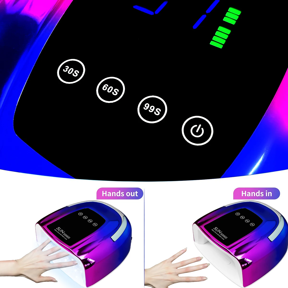 S20 48LED Профессиональная Перезаряжаемая УФ-светодиодная Маникюрная Лампа