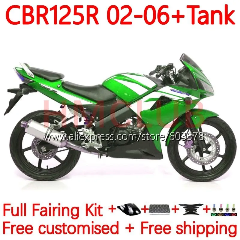 

Комплект для HONDA CBR-125R CBR 125 125R 125CC CBR125R 2002 2003 2004 2005 CBR125RR 02 03 04 05 06 обтекатель 123No. 2006 зеленый в наличии