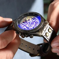 original mechanical watch for men top brand luxury hollow sport watches fashion leather strap waterproof quartz wristwatch
