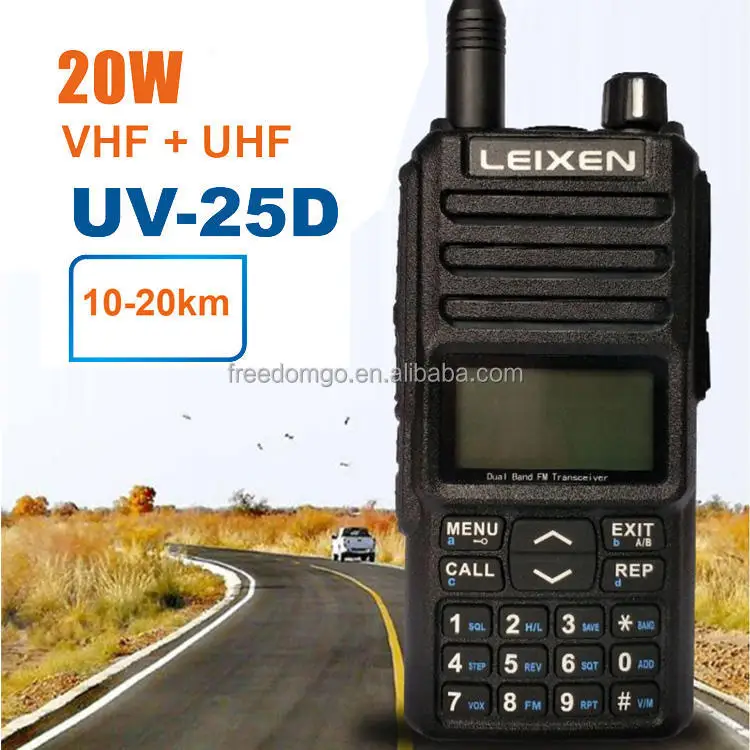 Фото Китайская профессиональная рация Leixen UV-25D, мощностью 20 Вт, двухдиапазонная, портативная, UHF/VHF, для связи. №1