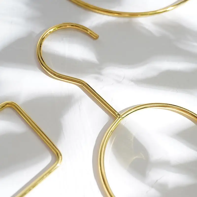 Gold Clothes Hangers Metal Waterproof Wardrobe Multi Functional Tie Frame Scarf Ring Storage Bathroom Towel Rack Underwear Hooks images - 6