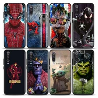 phone case for xiaomi mi 9 9t se mi 10t 10s mi a2 lite cc9 note 10 pro 5g soft case cover iron spider man marvel brand