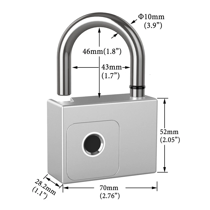 

Smart Fingerprint Printing Padlock IP65 Waterproof Tuya Bluetooth USB Rechargeable Key Unlock Anti-theft Bag Cabinet Door Lock