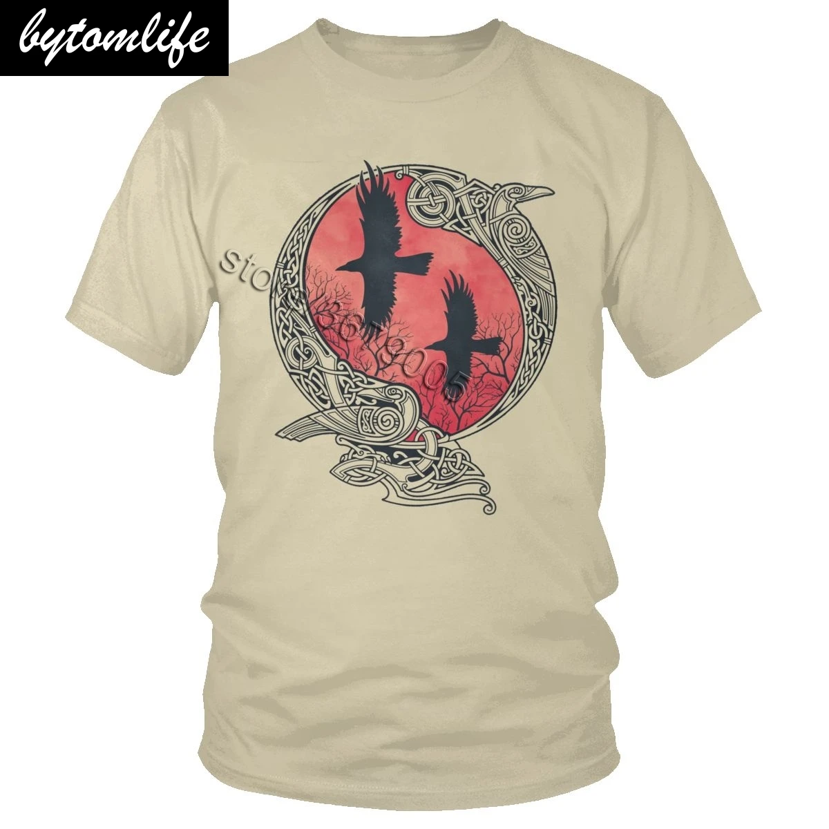 

Men T Shirt Fashion Hugin Munin Viking Raven Tshirt Streetwear Norse Mythology Bird Tattoo T-Shirt Short Sleeved Graphic Tops