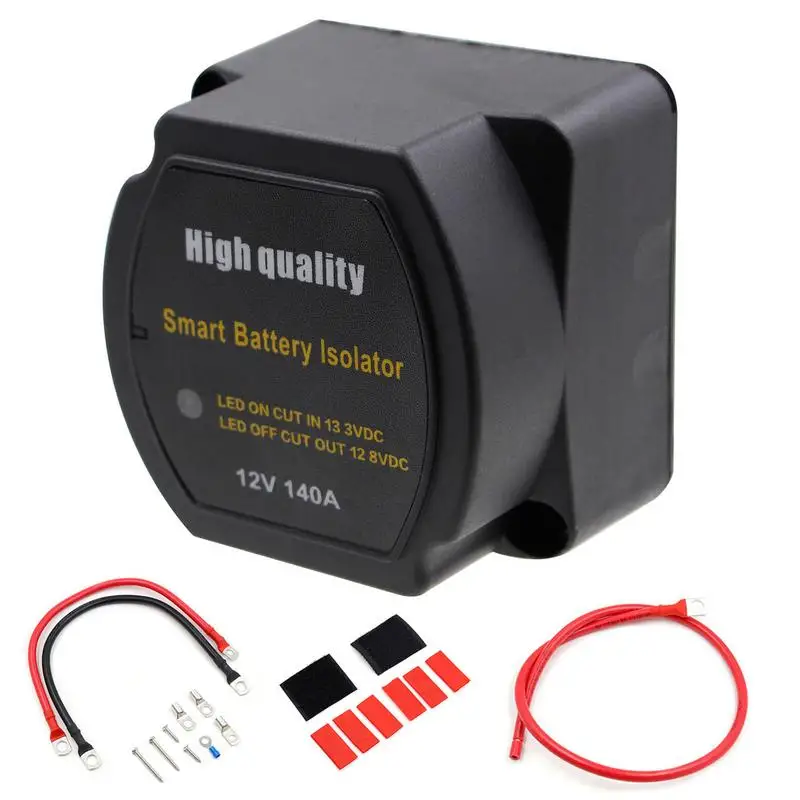 

Dual Battery Isolator Kit 12V 140Amp Voltage Sensitive Relay VSR Double Battery Automatic Charger Compatible With Trucks SUVs
