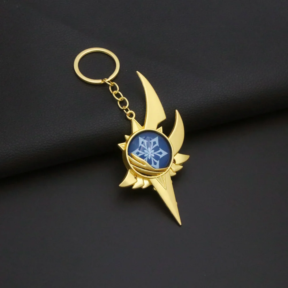 

Game Genshin Impact Eula Lawrence Vision Keychain Double Sided Luminous Pendant Keyring For Women Men Cosplay Jewelry