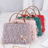 luxury pearl butterfly clutch bag exquisite tassel evening bags shiny diamond banquet bags for women shoulder chain bag xa219h