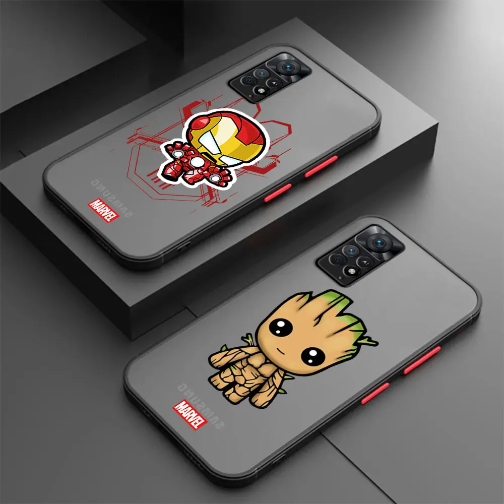 

Marvel Spider-Man Ironman Hard PC Capa Soft Case for Xiaomi Redmi 9 9A A2 10C 9C 12C A1 10 9T K40 Pro Cover